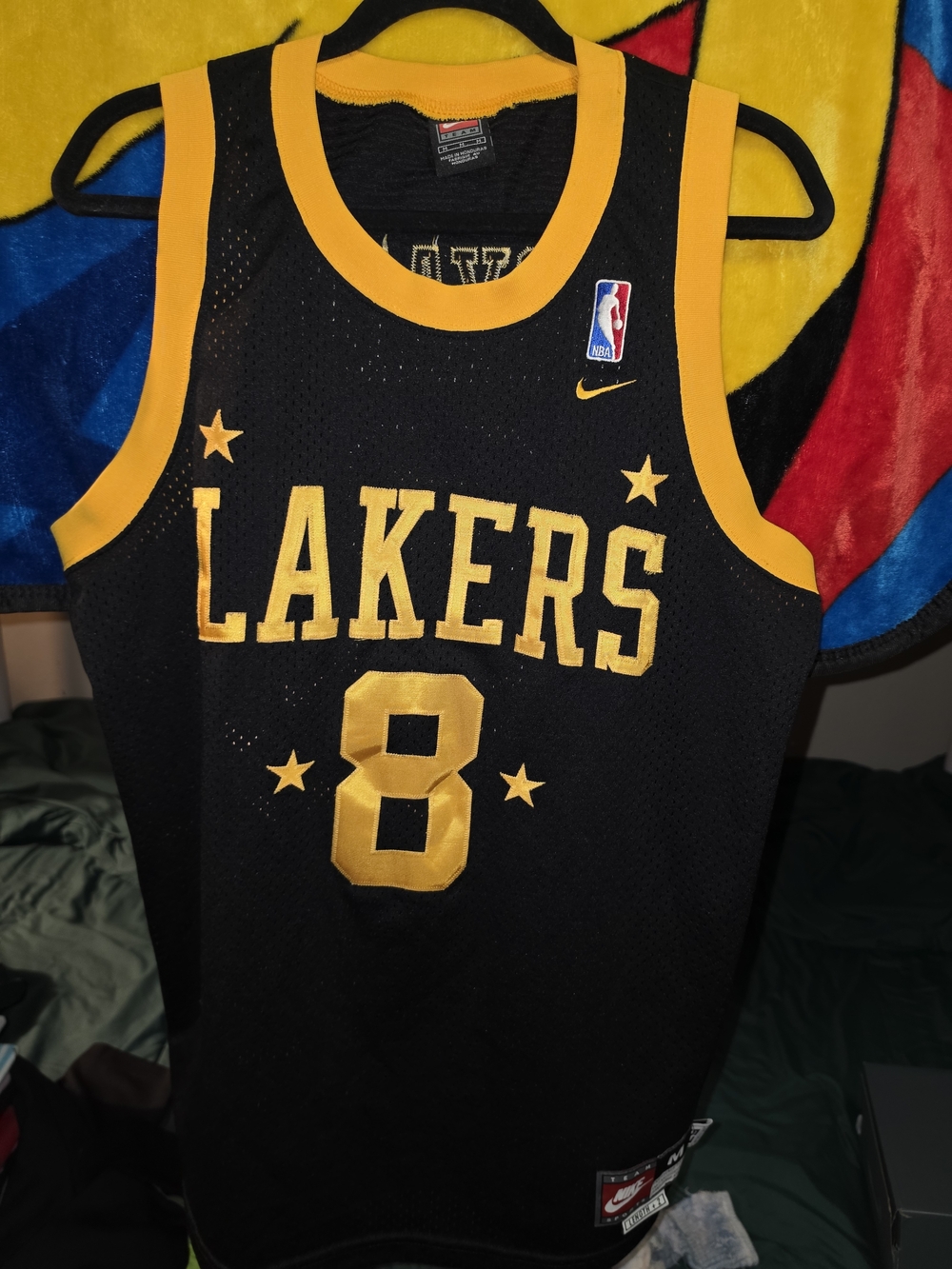 Nike Los Angeles Lakers #8 Black and Gold Basketball Jersey